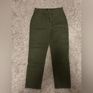 Olive Green High-Waisted Pants